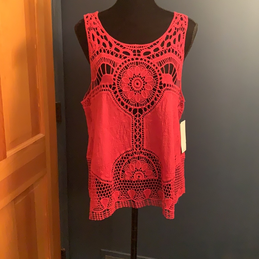NWT Layitude 10 cotton crocheted boho top